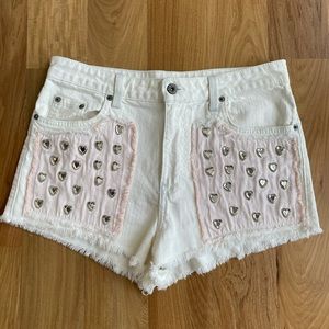 White Jean Shorts